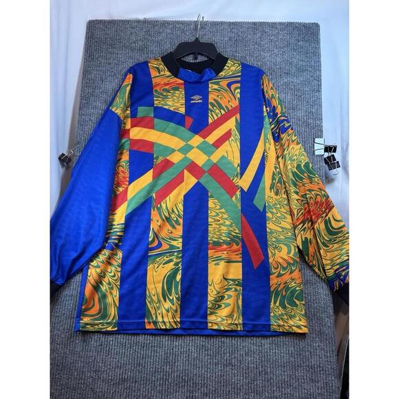 Umbro Goalkeeper Jersey Vintage 90s Adult XL Made USA Abstract Pattern Padded - Picture 1 of 9